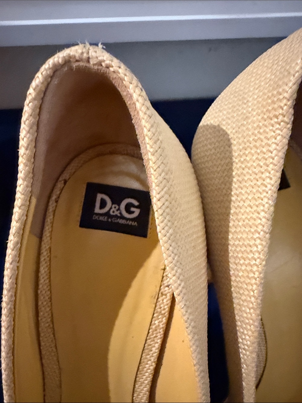 D&G Beige Textile Closed-Toe Pumps - Picture 2 of 11